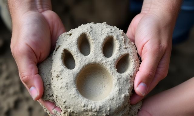 Studenti che analizzano impronte di animali